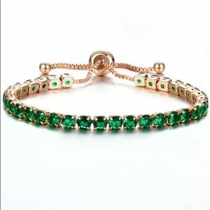 ❤️gorgeous emerald gemstone gold adjustabl…